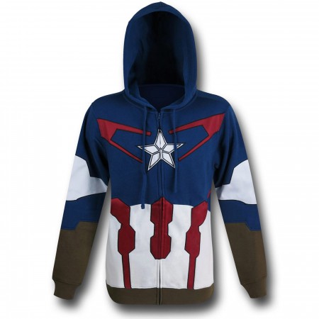 Captain America Suit-Up Costume Zip Hoodie