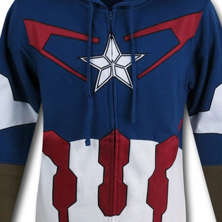 Captain America Suit-Up Costume Zip Hoodie