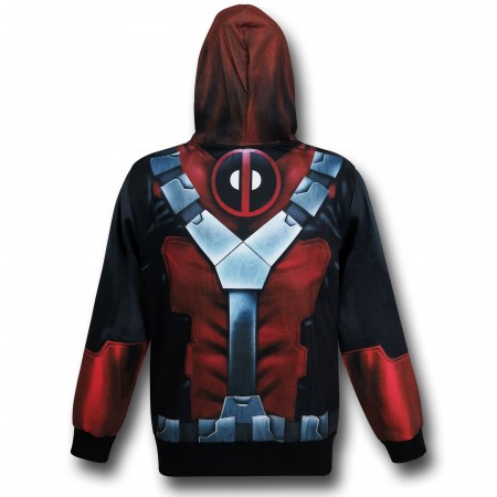 Deadpool Lightweight Sublimated Costume Zip Hoodie