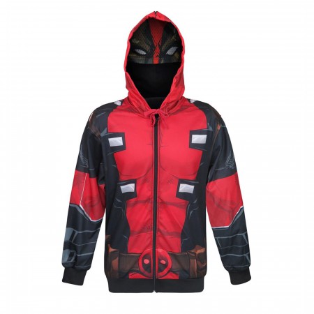 Deadpool Sublimated Men's Hoodie with Mask