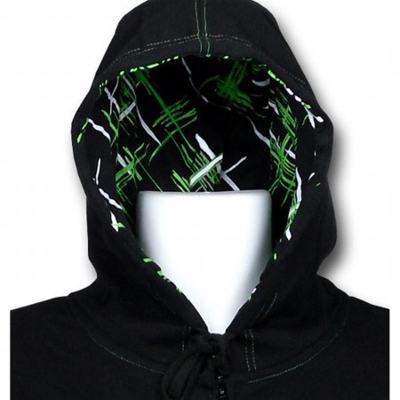 Green Lantern Crosshatch Hood Zip-Up Hoodie