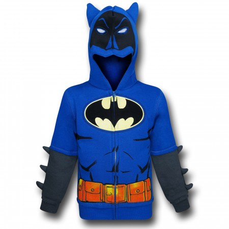 Batman Blue Kids Costume Hoodie w/Cowl