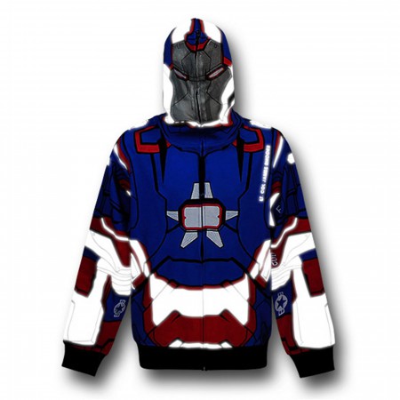 Iron Man 3 Iron Patriot Zip-Up Costume Hoodie