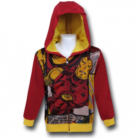 Iron Man Sublimated Zip Fleece Kids Hoodie