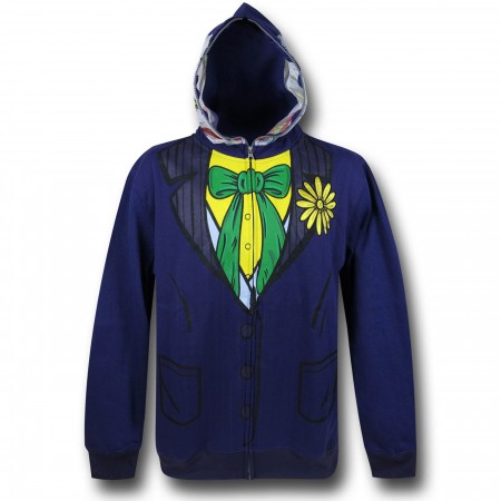 Joker Face Costume Zip-Up Hoodie