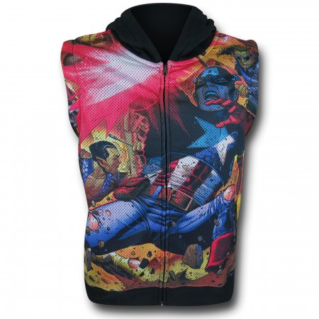 Captain America Zip Hooded Youth Vest w/ Sleeves