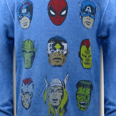 Marvel Sketchy Faces Crew Neck Kids Sweatshirt