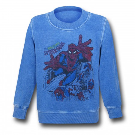 Spiderman Sixties Crew Neck Kids Sweatshirt