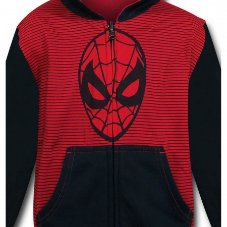 Spider-Man Face Red and Black Kids Reversible Hoodie