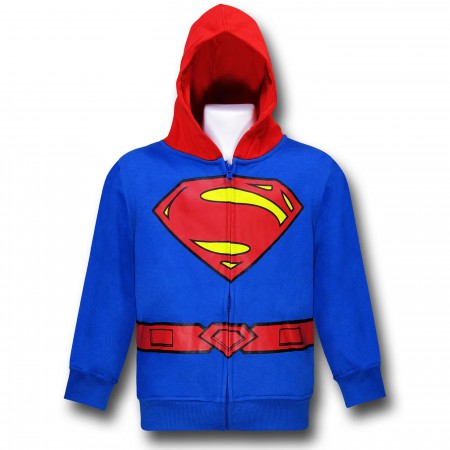 Superman Man Of Steel Costume Kids Caped Hoodie