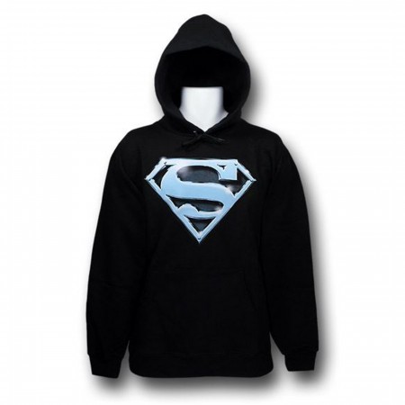 Superman Blue Steel Symbol Black Hoodie