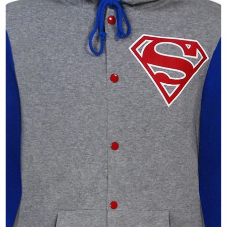 Superman Varsity Button-Up Hoodie