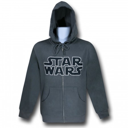 Star Wars Logo Charcoal Zip-Up Hoodie