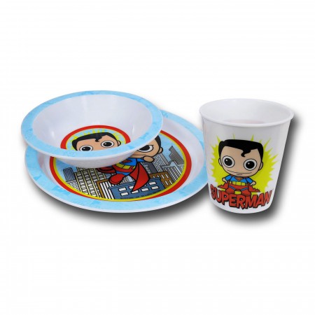 Superman Kawaii Kids 3-Piece Dish Set
