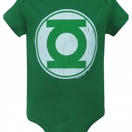 Green Lantern Modern Symbol Distressed Infant Snapsuit