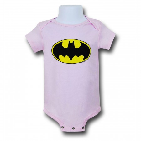 Batman Symbol Pink Infant Snapsuit