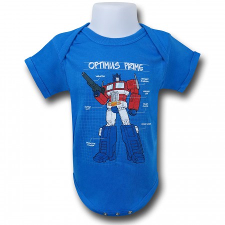 Transformers Optimus Prime Diagram Infant Snapsuit