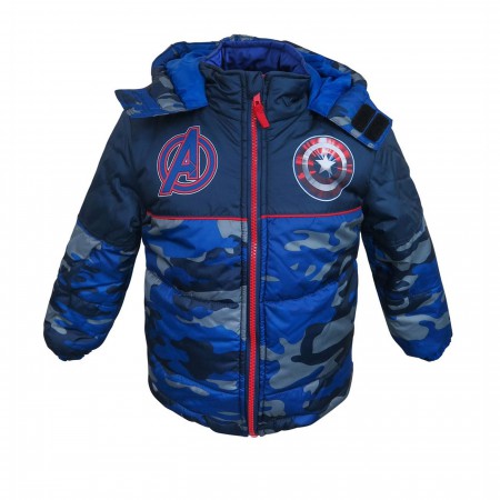 Captain America Shield Kids Puffer Jacket