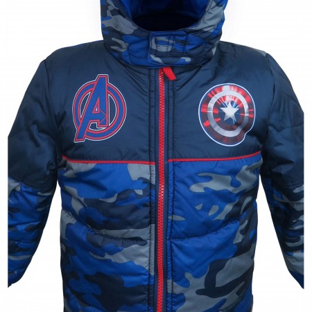 Captain America Shield Kids Puffer Jacket