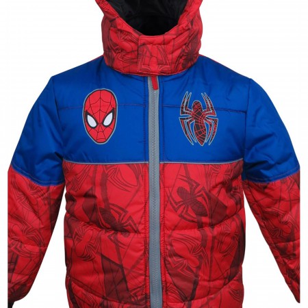 Spiderman Head Kids Puffer Jacket