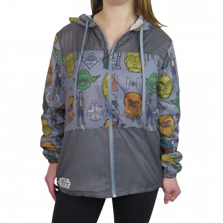 Star Wars Character Heads Sublimated Women's Windbreaker