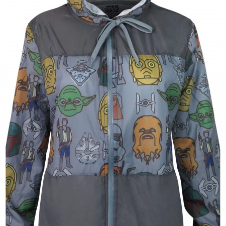 Star Wars Character Heads Sublimated Women's Windbreaker