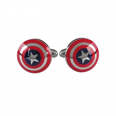 Captain America Shield Stainless Plated Cufflinks