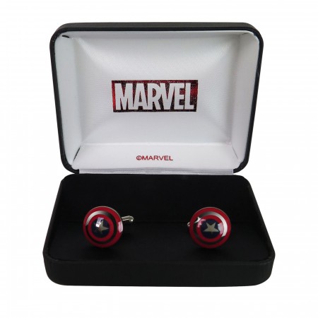 Captain America Shield Stainless Plated Cufflinks