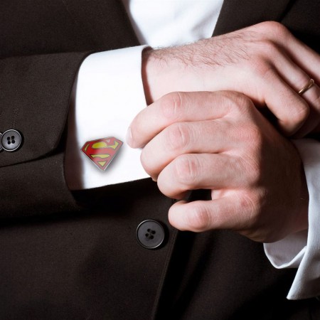 Superman Shield Color Enamel Cufflinks