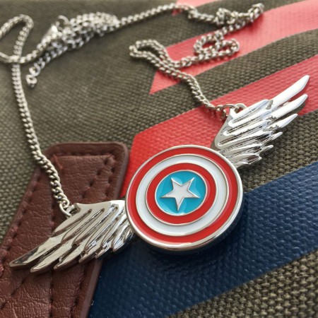 Captain America Winged Shield Necklace