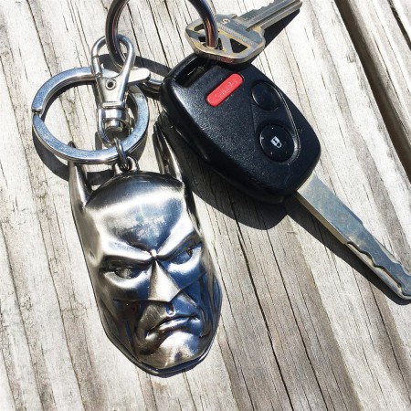 Batman Head Pewter Keychain
