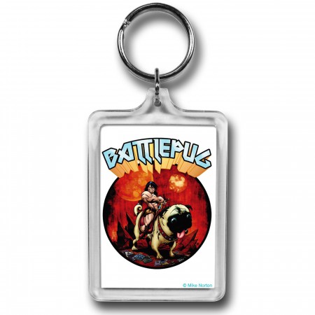 BattlePug Warrior Stance Lucite Keychain
