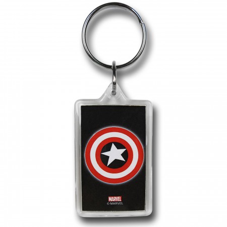 Captain America Running Lucite Keychain