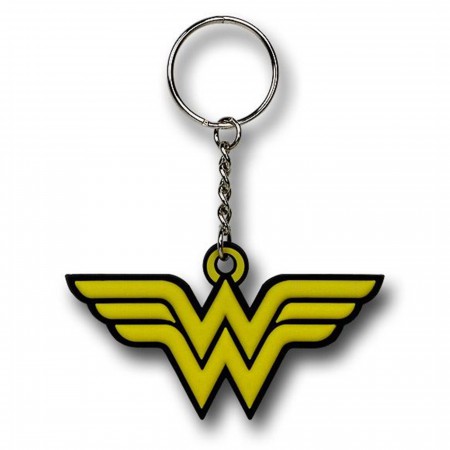 Wonder Woman Symbol Rubber Keychain
