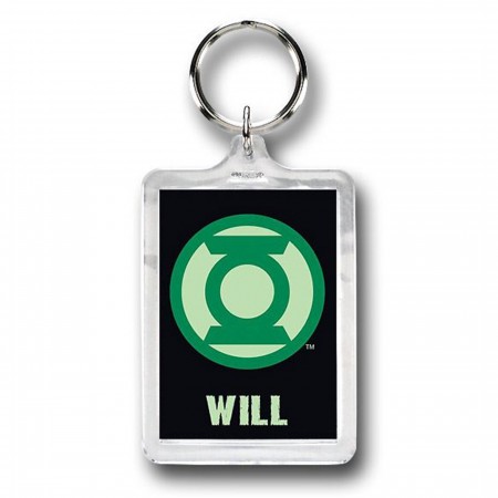 Green Lantern Will Symbol Lucite Mirror Keychain