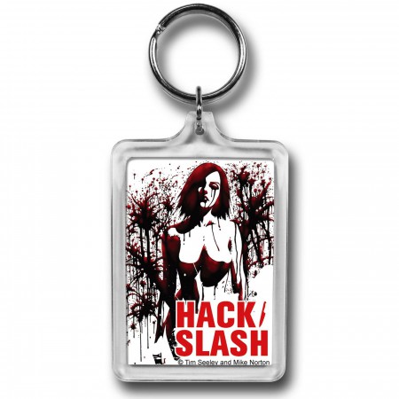 Hack Slash Splatter Lucite Keychain