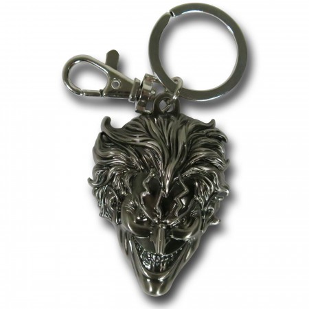 Joker Head Pewter Keychain