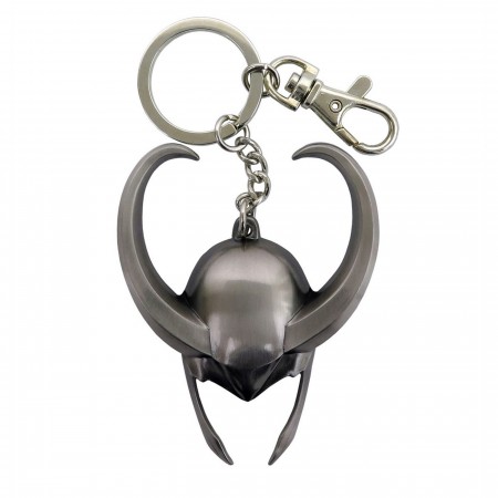 Loki Helmet Pewter Keychain