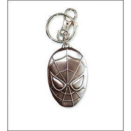 Spider-Man Head Pewter Keychain