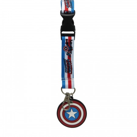 Captain America Logo and Shield Lanyard