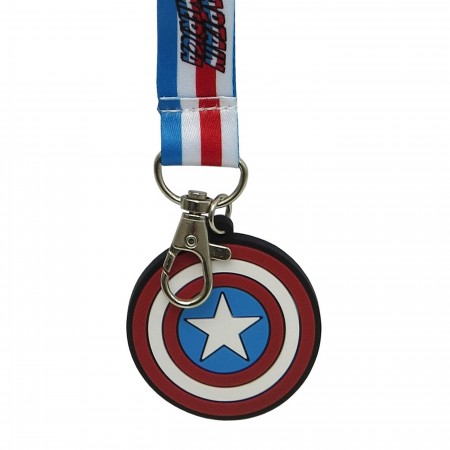 Captain America Logo and Shield Lanyard