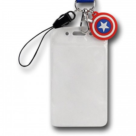 Marvel Faces Lanyard with Captain America Shield