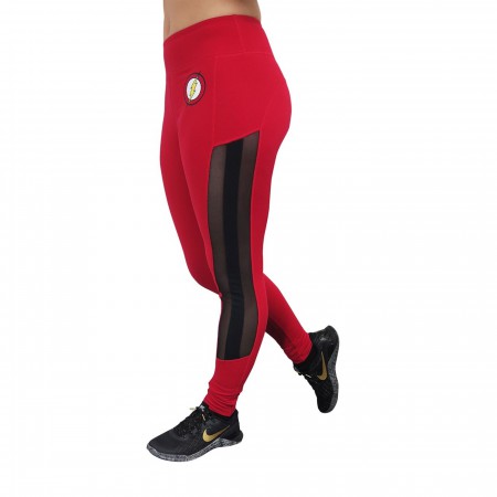 Flash Symbol Active Leggings with Mesh Sides