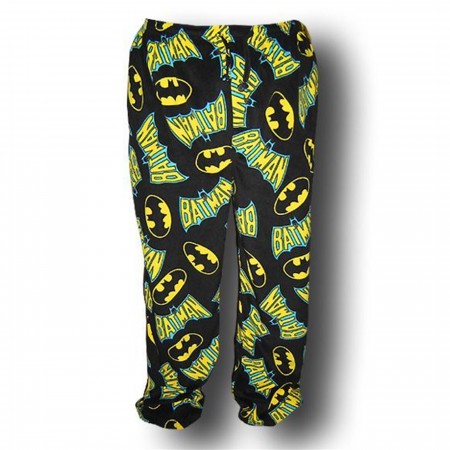 Batman Logo Black Fleece Lounge Pants