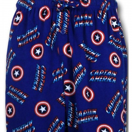 Captain America Shield & Logo Fleece Lounge Pants