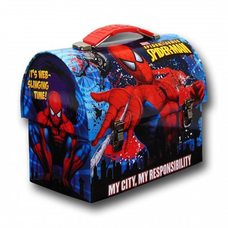 Spiderman My City My Responsibility Domed Lunchbox