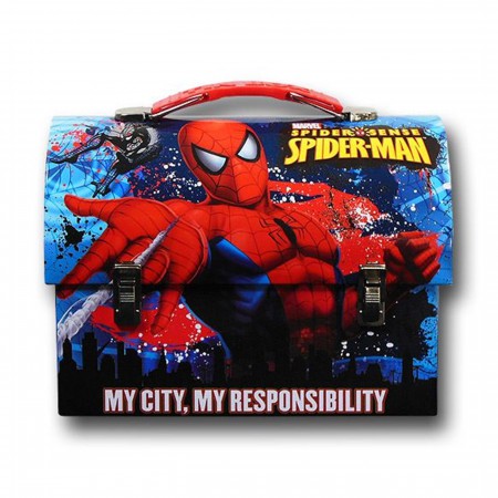 Spiderman My City My Responsibility Domed Lunchbox