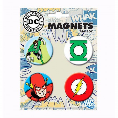 Green Lantern and Flash Button Magnet Set