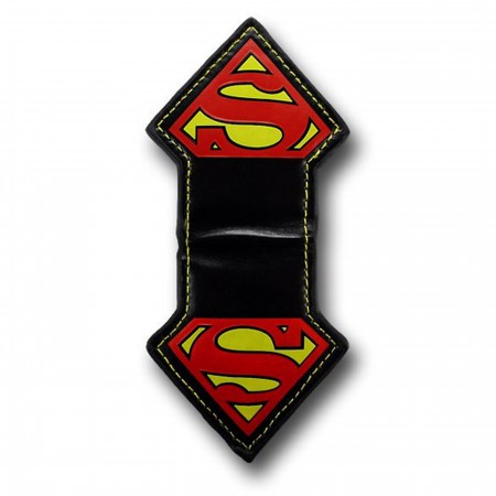 Superman Symbol Black Leather Money Clip