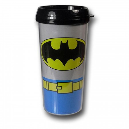 Batman Costume Plastic Travel Mug